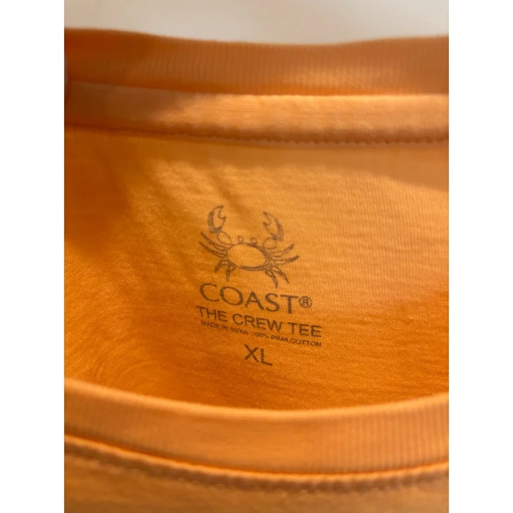 EUC Coast Apparel The Crew Tee Orange‎ Pima Cotton Pocket T-Shirt Mens XL